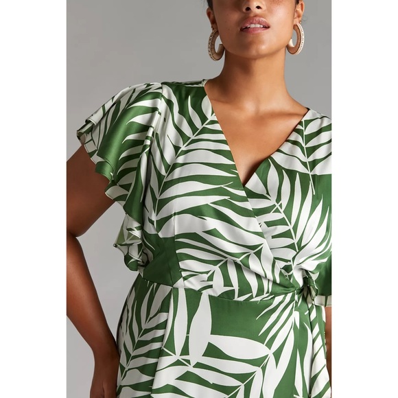 LAST CALL Anthropologie Palms Wrap Dress NWT LP - Picture 3 of 7